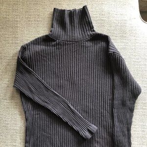 Black Ribbed Turtleneck